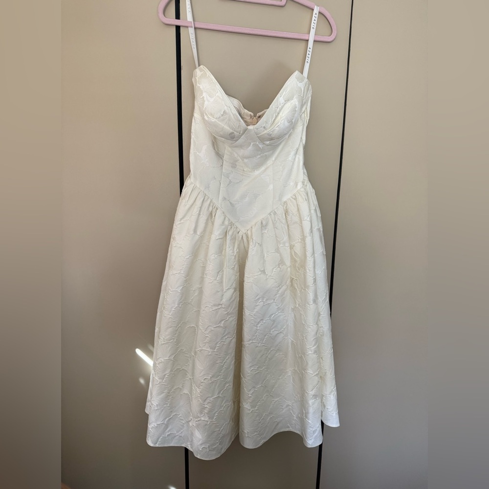 Azazie Atelier Astra French White Midi Dress